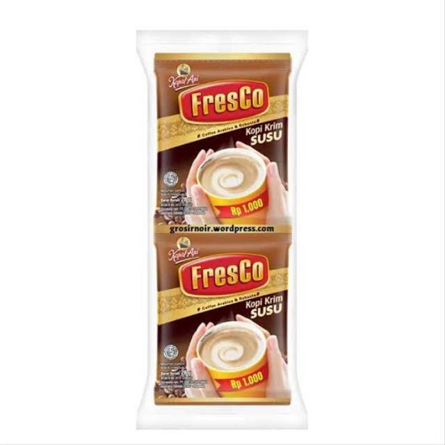 

Fresco Kopi Krim Susu Instant 28 gr Renceng Isi 12 Pcs