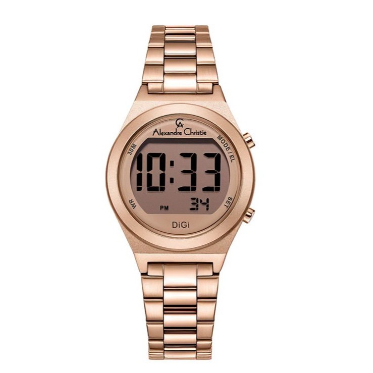 Jam Tangan Wanita Alexandre Christie Digi AC 9385 LHBRGLNBA Rose Dial Rose