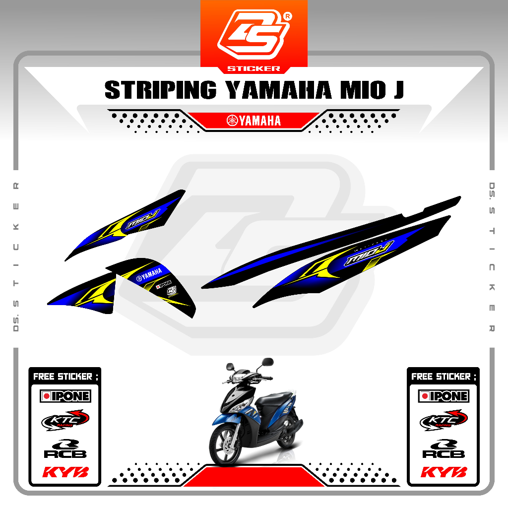 Stiker Striping Mio J Decal sticker mio j Premium Racing DS140524