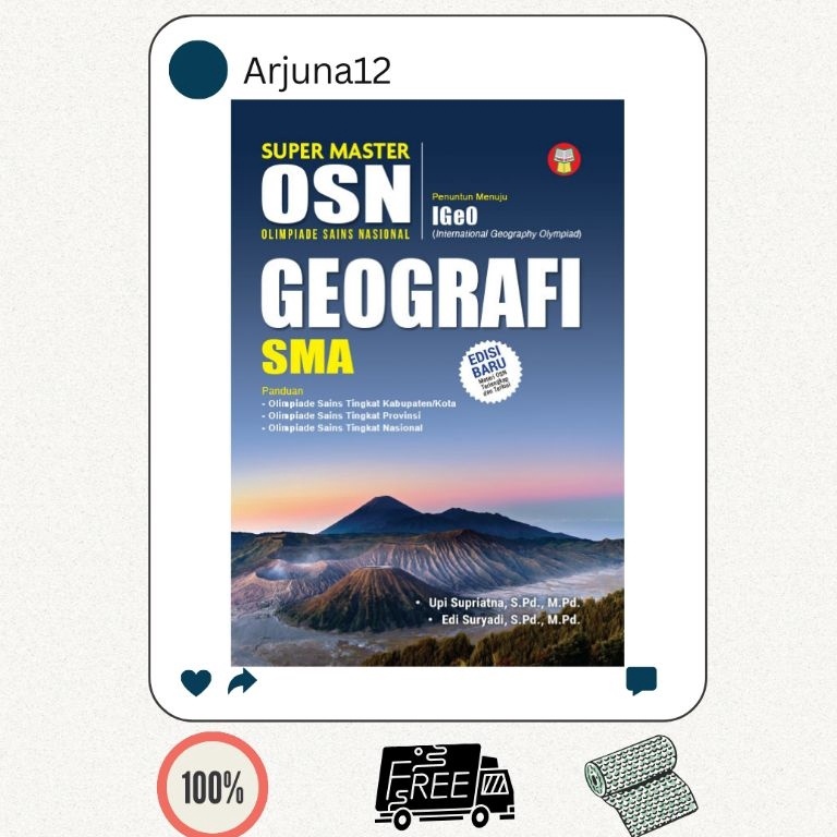 

KODE K1C8 BUKU SUPER MASTER OSN OLIMPIADE SAINS NASIONAL GEOGRAFI SMA YRAMA WIDYA
