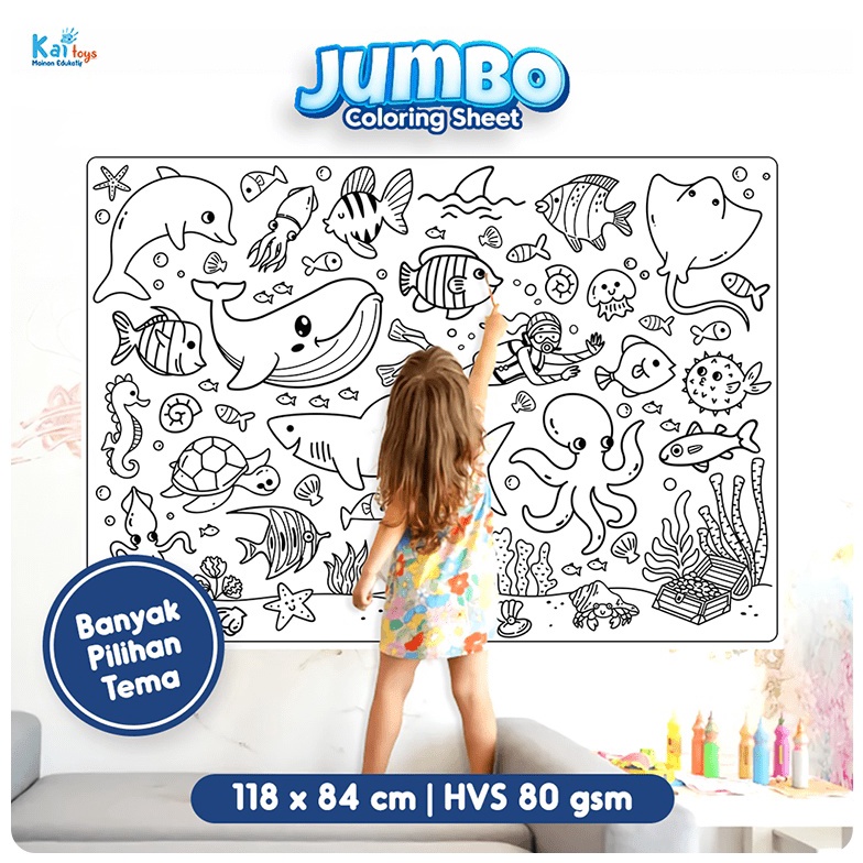 KODE L99V Jumbo Coloring Sheet  Doodle Raksasa A  Giant Coloring Poster  Mainan Anak Kertas Mewarnai