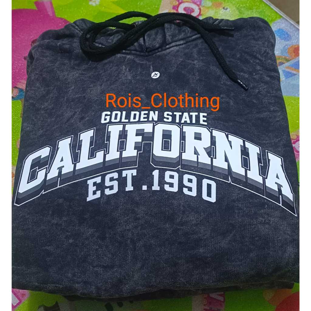 Washed Hoodie Sandwash Black California