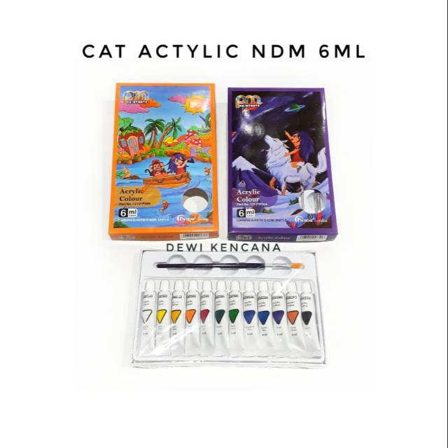 

Cat Akrilik NDM / Acrylic Colour NDM Arts Paintmate 12 Warna 6 ml + Kuas dan Palet