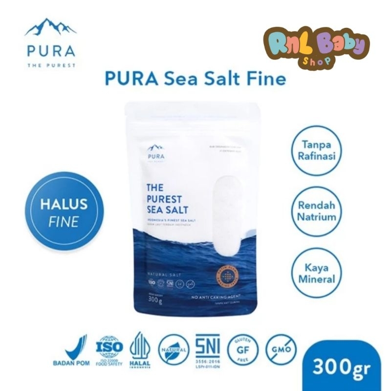 

Pura The Purest Sea Salt Fine (Garam Halus) 300 Gr - Garam Laut Halus Organik Natural