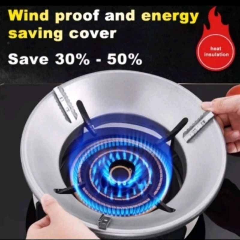 Tatakan Alas Kompor Gas Stainless, Cover Pelindung Kompor Gas LPG Universal Tahan Angin, Hemat Energ