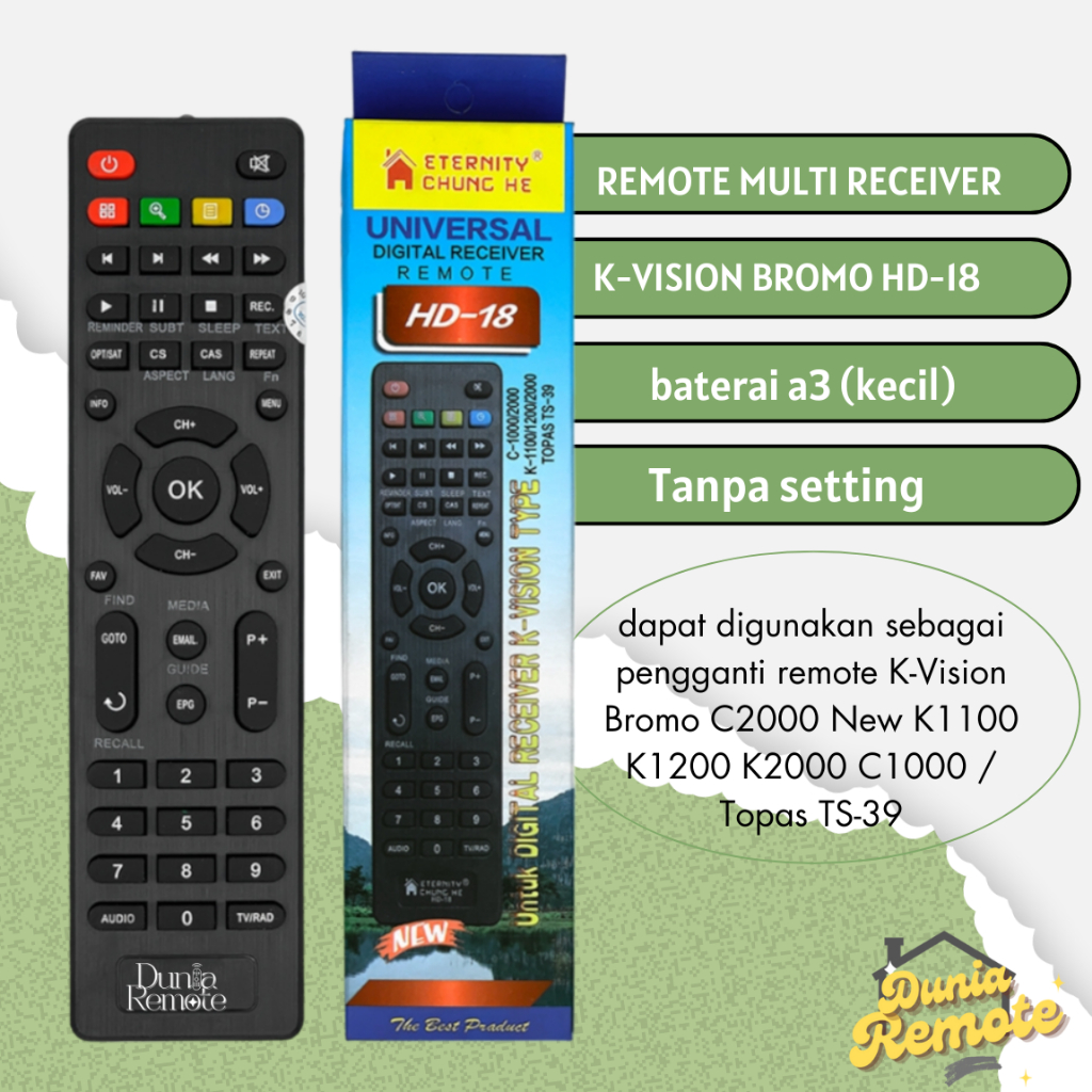 Remote Remote K-Vision Bromo MULTI HD-18 C2000 New K1100 K1200 K2000 C1000 / Topas TS-39