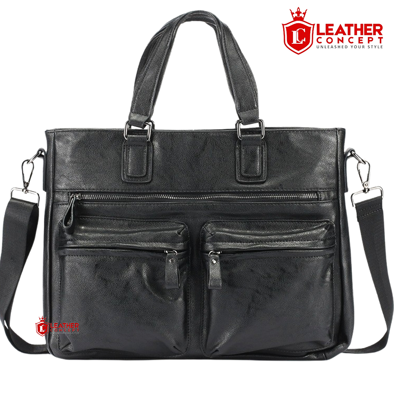 LEATHER CONCEPT Tas Kerja Pria - Tas Kantor Pria - Tas Selempang Kulit Pria (OMNIA)