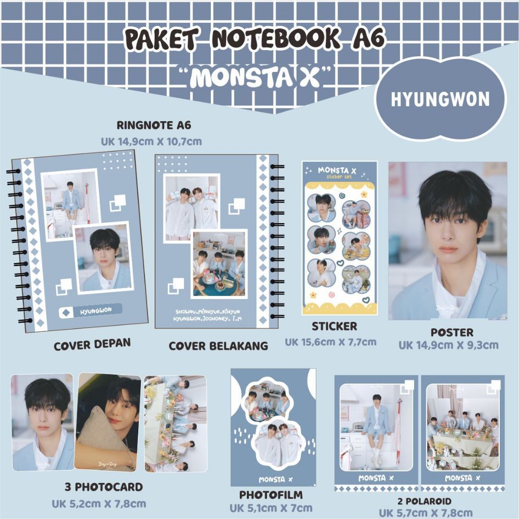 

(PACKING BOX) PAKET HEMAT NOTEBOOK A6 MONSTA X - SEASON GREETING 2024