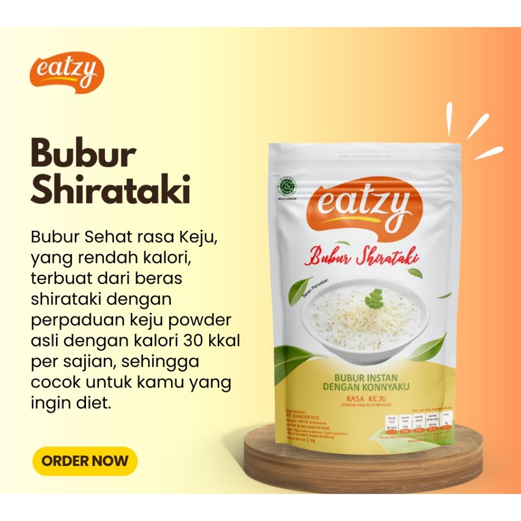 

Bubur Shirataki Eatzy Rasa Ayam Jamur, Diet, Halal, Shirataki