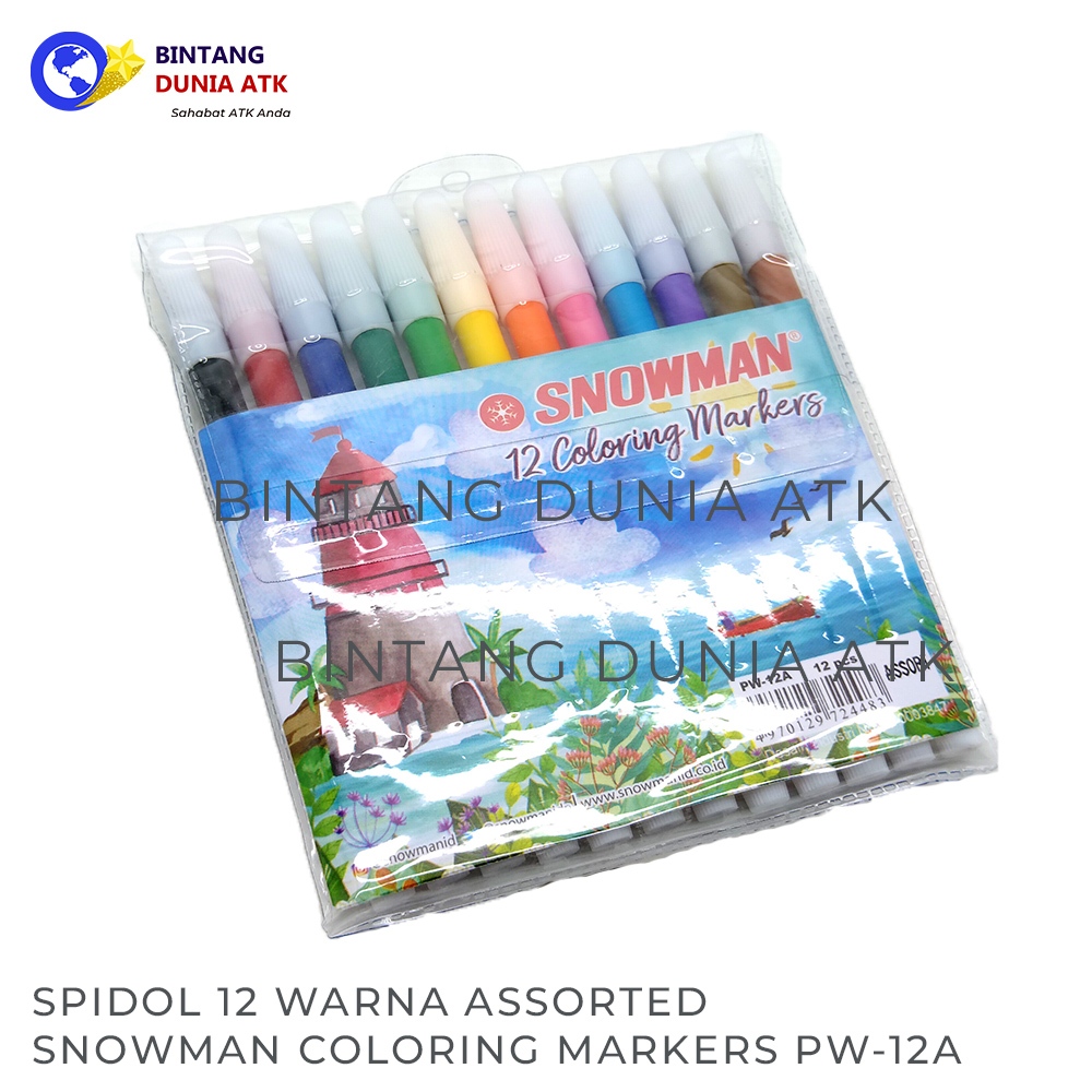 

Spidol Pensil / Spidol Warna / Spidol Snowman Coloring Markers PW 12A