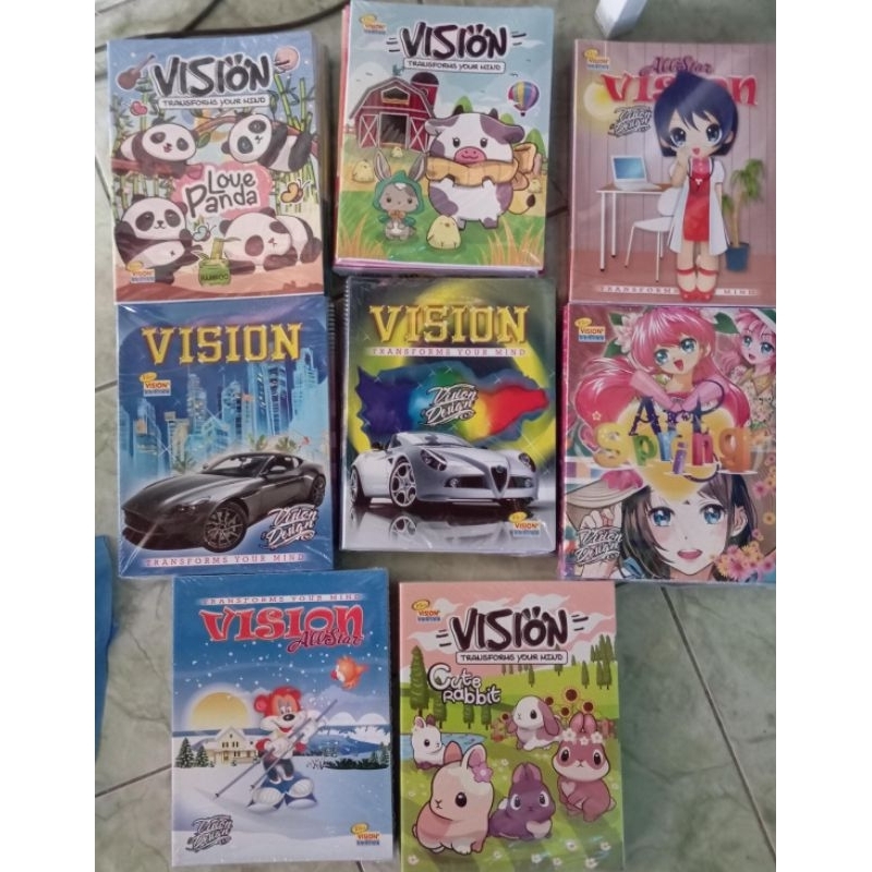 

Buku tulis vision isi 38 halaman / 1 pack isi 10 pcs gambar dikirim random