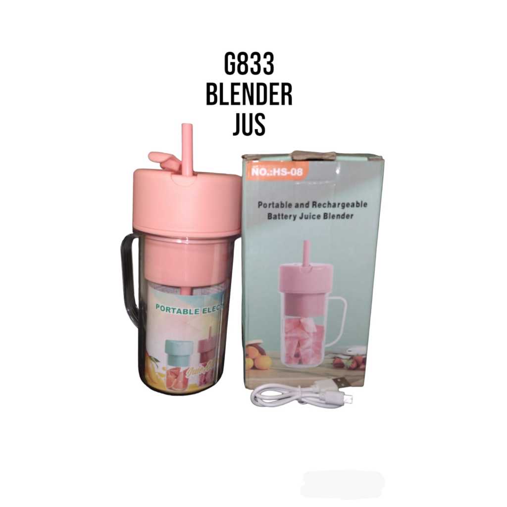 G833 BLENDER JUS JUICER BUAH MINUMAN GELAS CAS CASAN BATERAI PORTABLE MINI CUP BLENDER DAN DAPAT DII