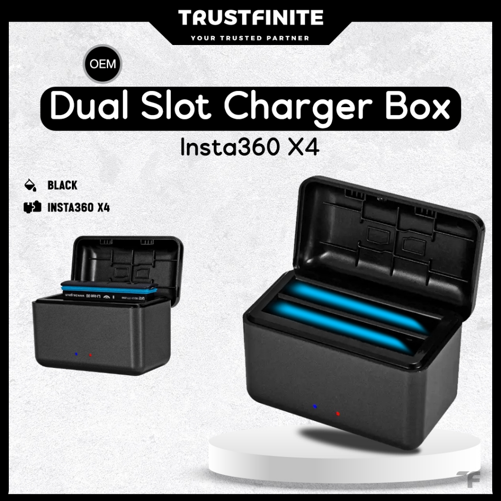 OEM Dual Slot Charger Box Insta360 X4 / Charger Box Insta 360 X4