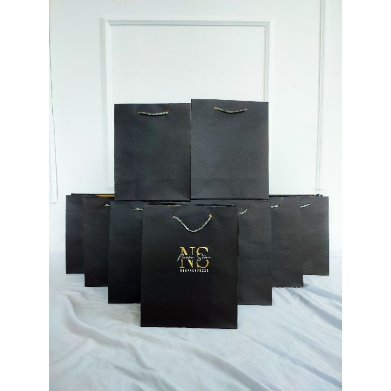 

{PAPERBAG R7 HITAM POLOS} Paperbag Songgong Ukuran R7
