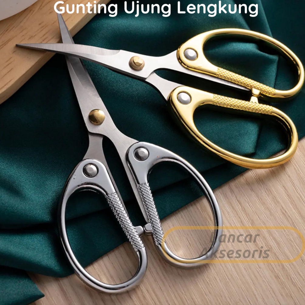 

KODE X9T Gunting Tajam Ujung Lengkung High Quality Serbaguna Multifungsi Gunting Aplikasi Bordir Stainless Steel Scissors Gunting Melengkung