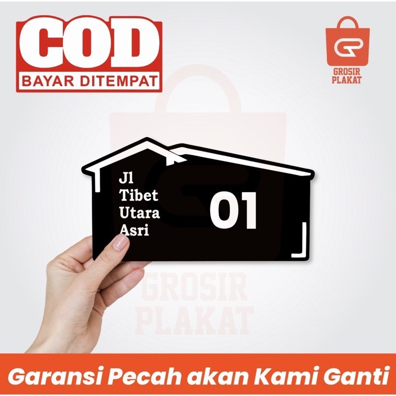 Plat Nomor Rumah Huruf Timbul