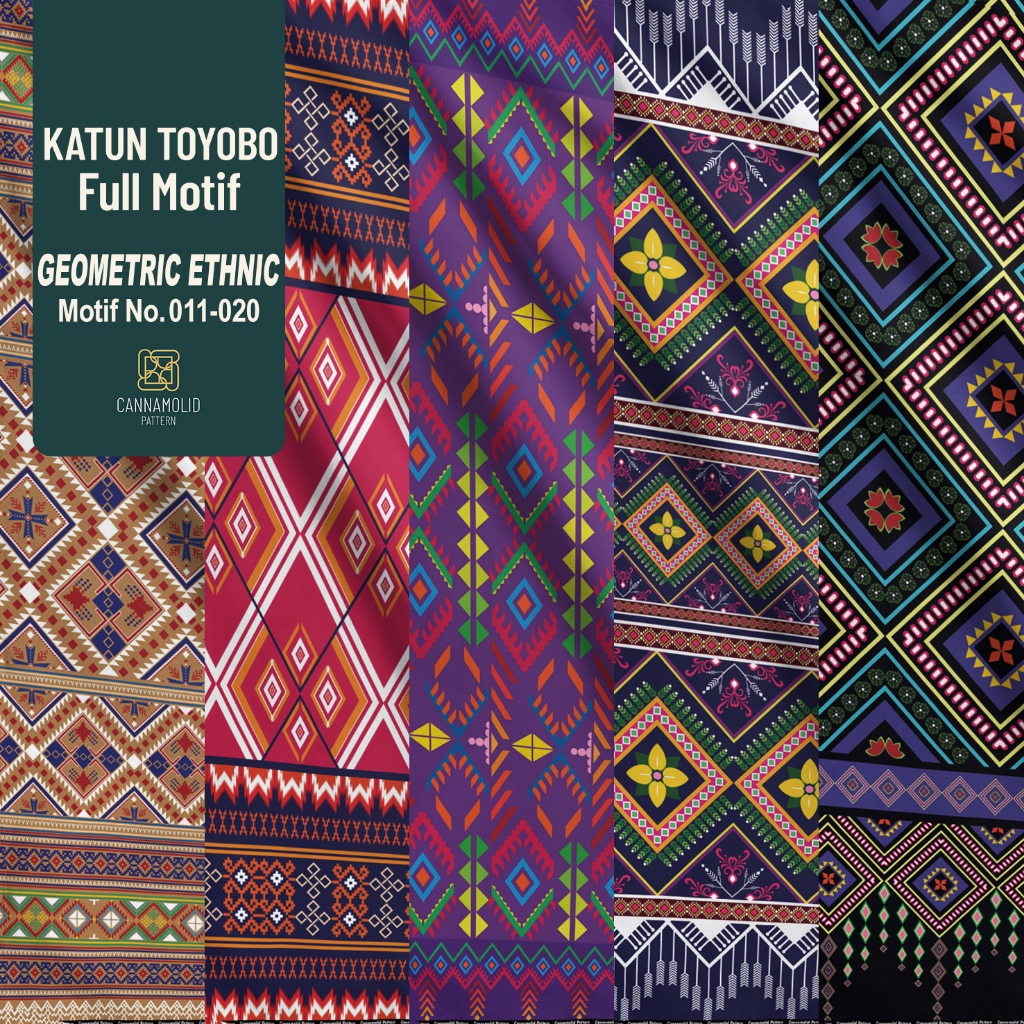 Kain Toyobo Motif Batik ETNIK GEOMETIC | Lebar 145cm | FULL BORDER 11-20
