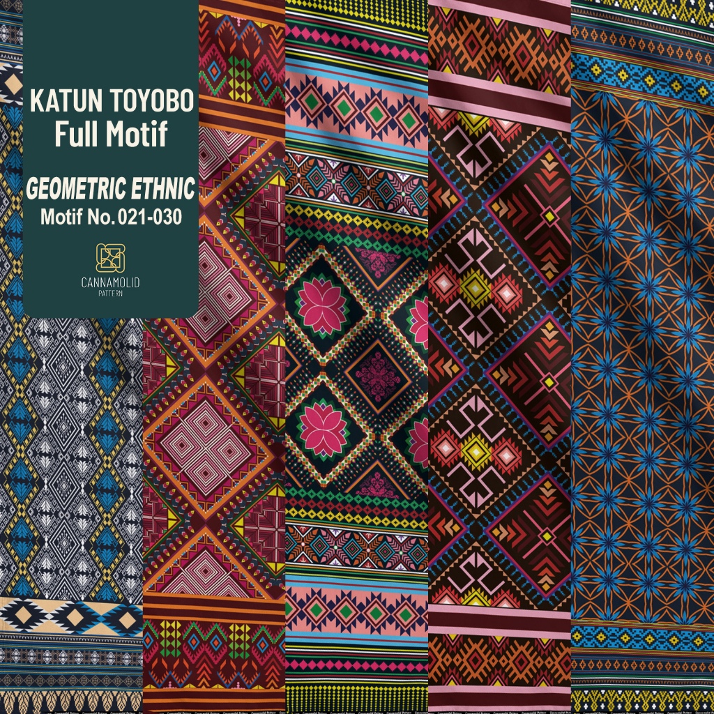 Kain Toyobo Motif Batik ETNIK GEOMETIC | Lebar 145cm | FULL BORDER 21-30