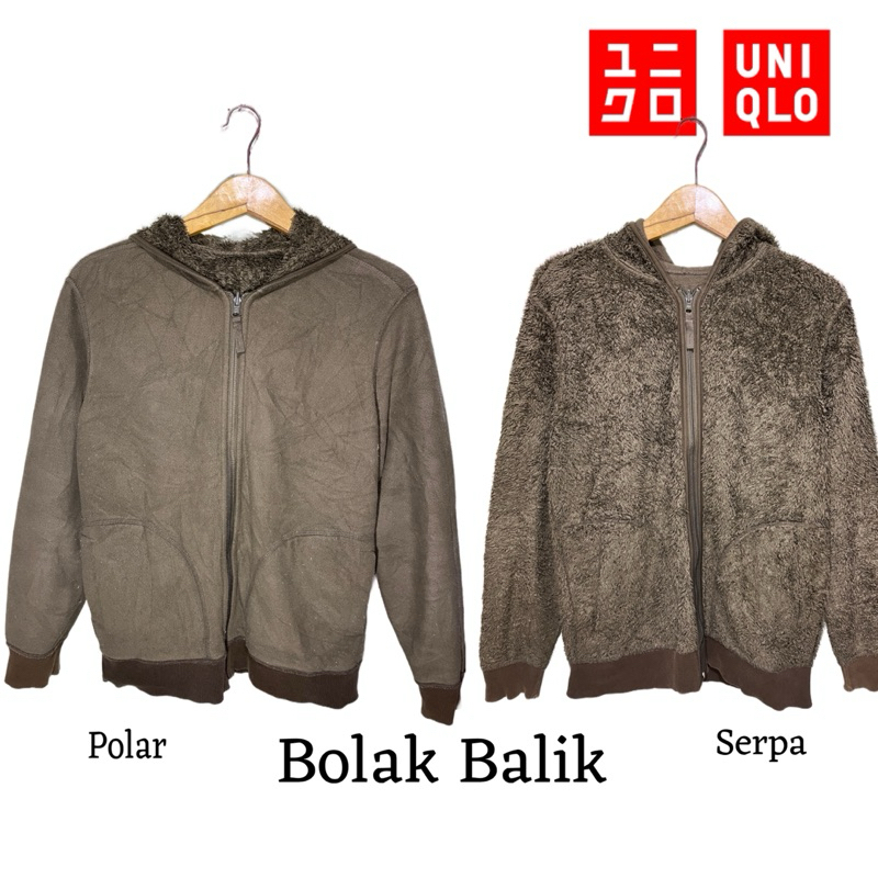 Uniqlo Hodie Serpa Polar Bolak Balik original Second Brand