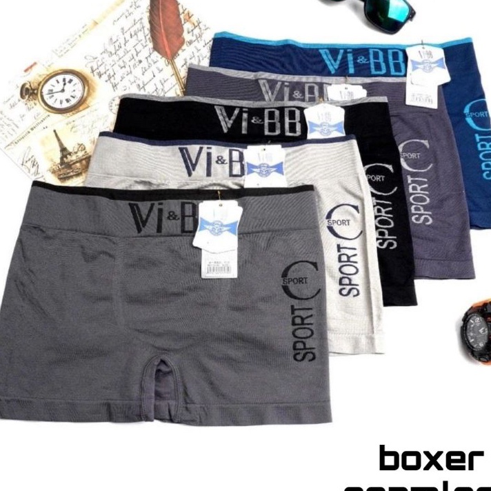 Terlaris grosir 6pc cd boxer pria Vibb seamless  celana dalam boxer vibb pria cowo keren CD boxer VI