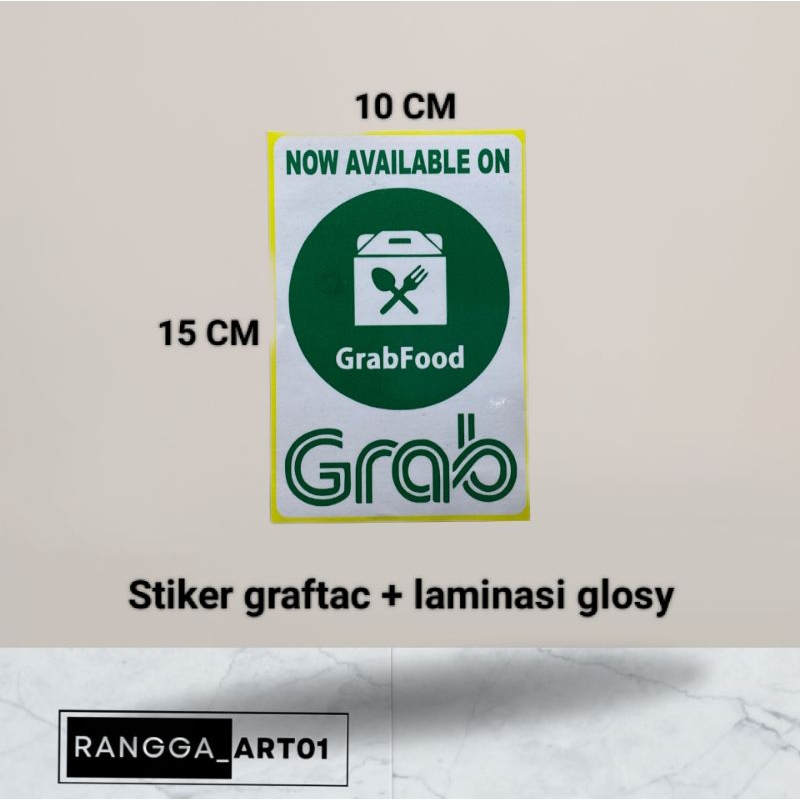 Stiker Grabfood ukuran 15 CM × 10 CM