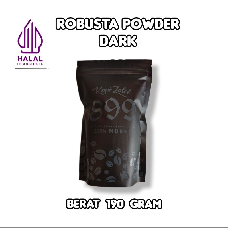 

kopi lelet 899 robusta bubuk dark 190 gram oleh oleh khas gembong