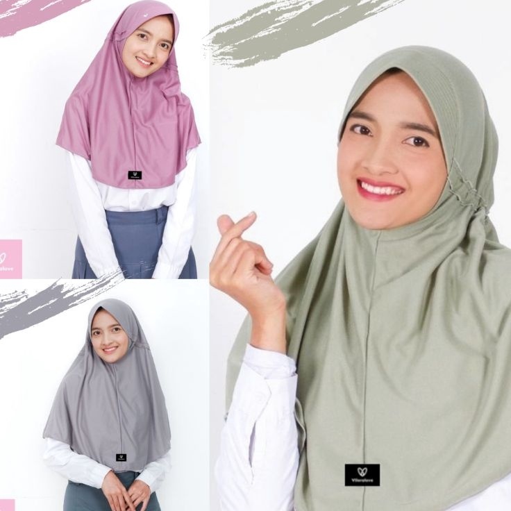 PROMO MURAH Vilora  Kerudung Sekolah Vilora Serut Instan