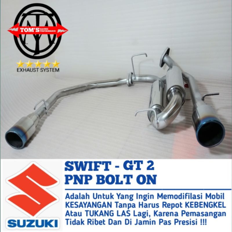 BOLT ON KNALPOT SUZUKI SWIFT GT2