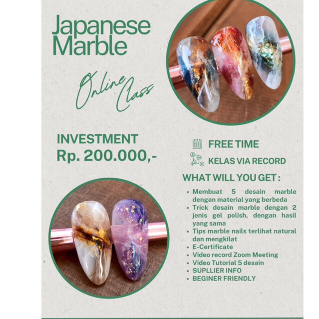 Kursus Online Nail Art / Japanese Marble Nail art Online Course