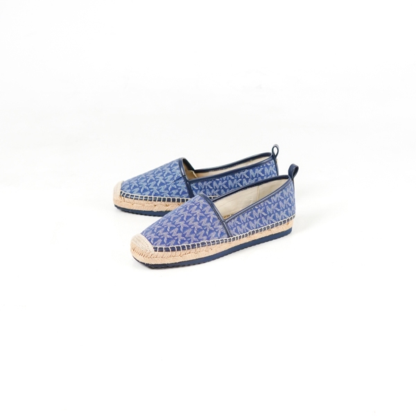 Sepatu MICHAEL KORS MK MONOGRAM DENIM ESPADRILLES 100% ORIGINAL