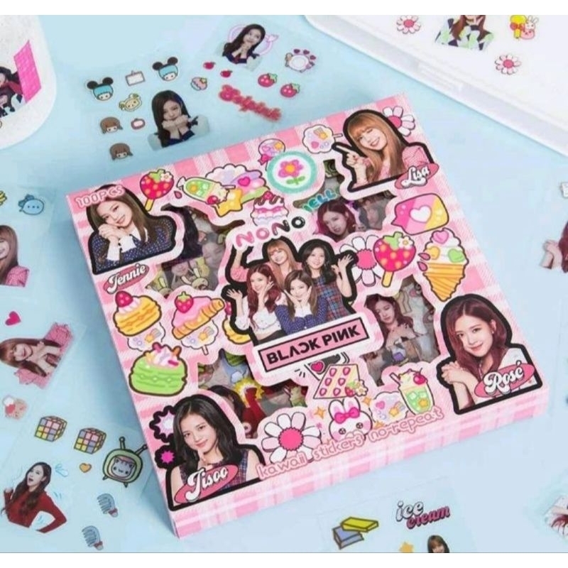 

Sticker Pack Blackpink 100 Lembar Sticker Blackpink Super Cute Korea Waterproof Anti air Per BOX