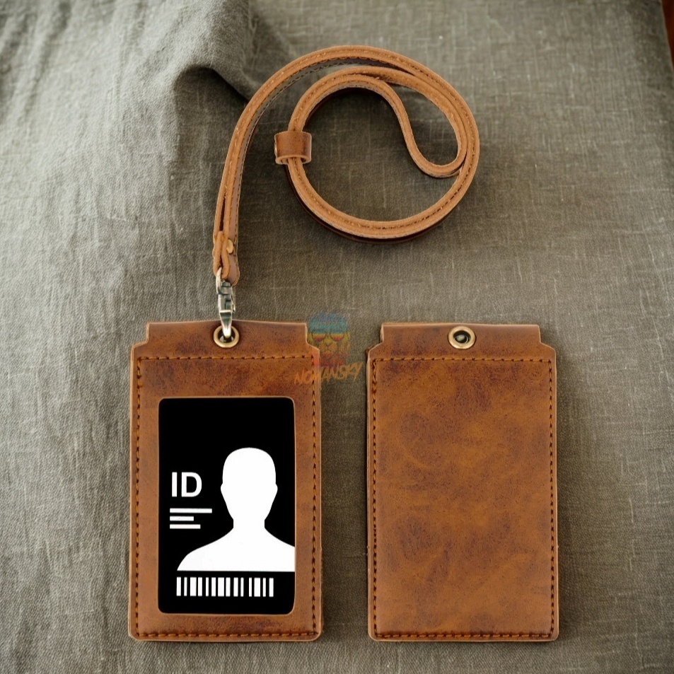 

KODE P34L ID Card Kulit Magnet 2 Lapis Aksesori Kantor Stylish untuk Penyimpanan Kartu