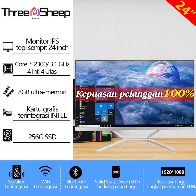 [layar sentuh]Komputer All in one PC gaming Core Intel i5/i7 16G SSD 512GB Desktop Layar sentuh lipat Monitor PC 27/24Inch AIO Computer WiFi/Bluetooth Windows10/11 Gratis Keyboard dan Mouse Dapat dipilih,Garansi 1 Tahun-24