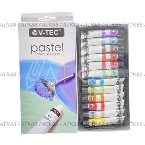 

KODE K47B Cat Acrylic Pastel Colour VTEC Cat Akrilik 12 Warna 6ml VTec