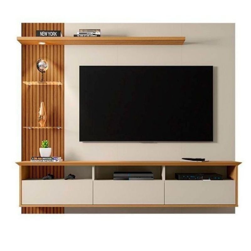 Backdrop Tv HPL Motif granit | meja tv minimalis modern