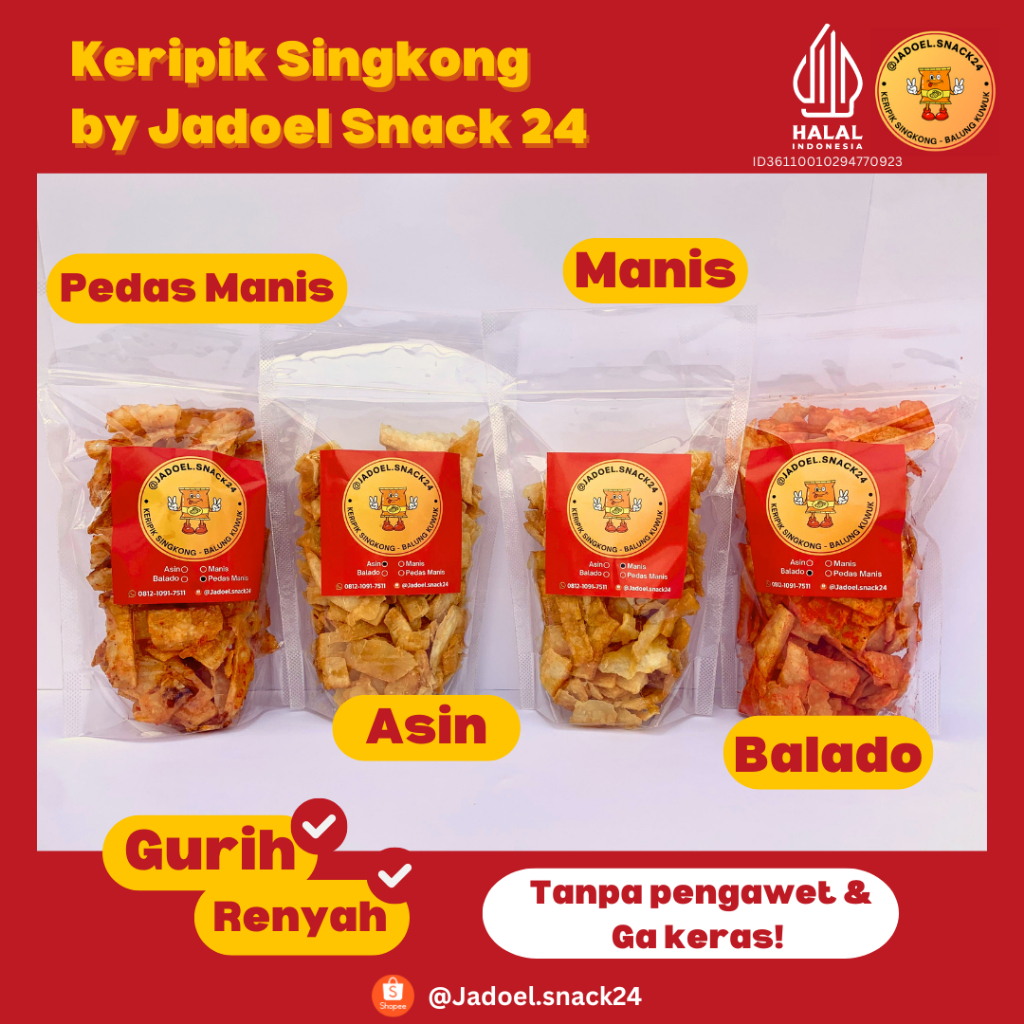 

Cemilan Keripik Singkong (500gram) - Balung kuwuk / Balung kethek / Manggleng / Jajalon ENAK MURAH