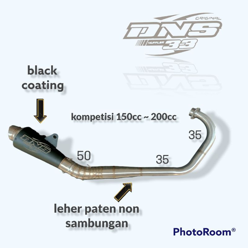 ( COD ) KNALPOT ORIGINAL DNS 33 BLACK SERIES KOMPETISI FFA 150-200cc LEHER PATEN NON SAMBUNGAN SATRI