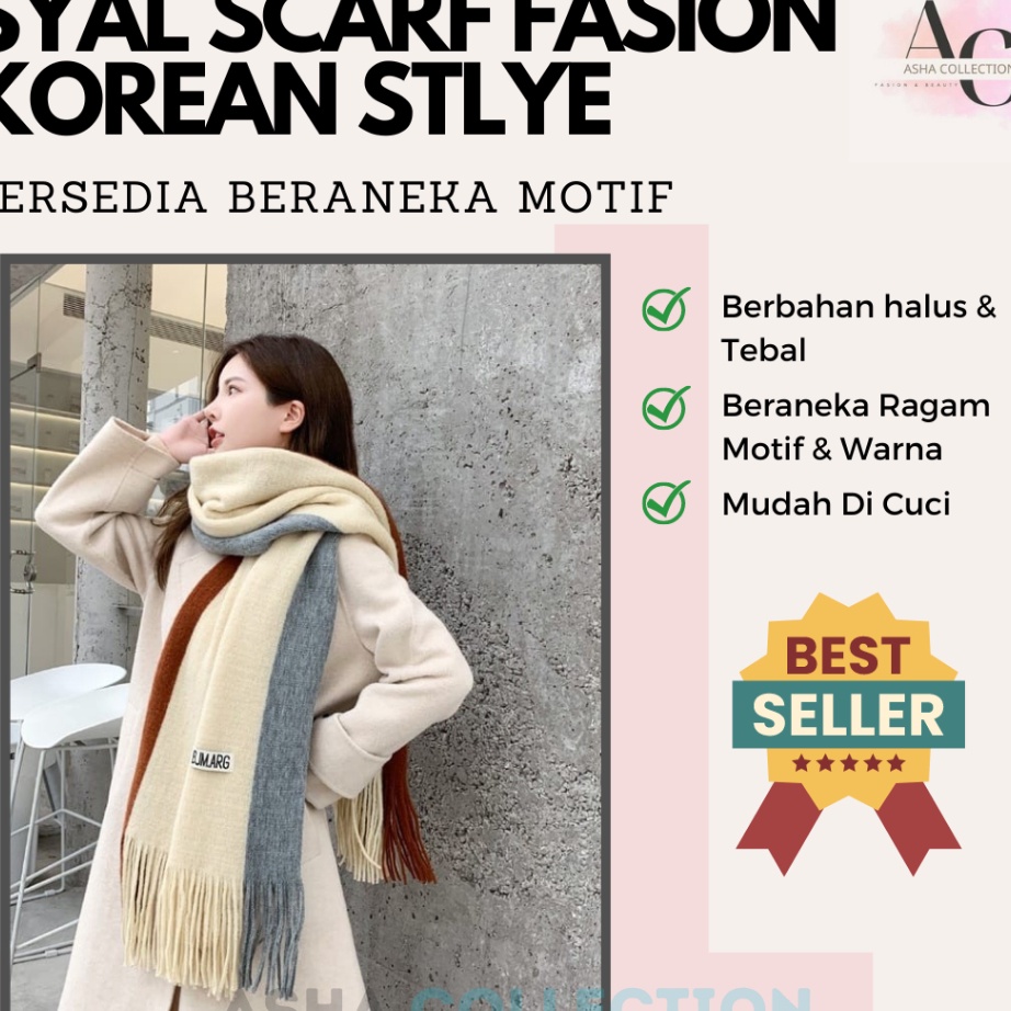 STAR ASCO Syal Scarf Musim Dingin Musim Semi Korean Style Import Syal Super Tebal Winter Long Scarf 