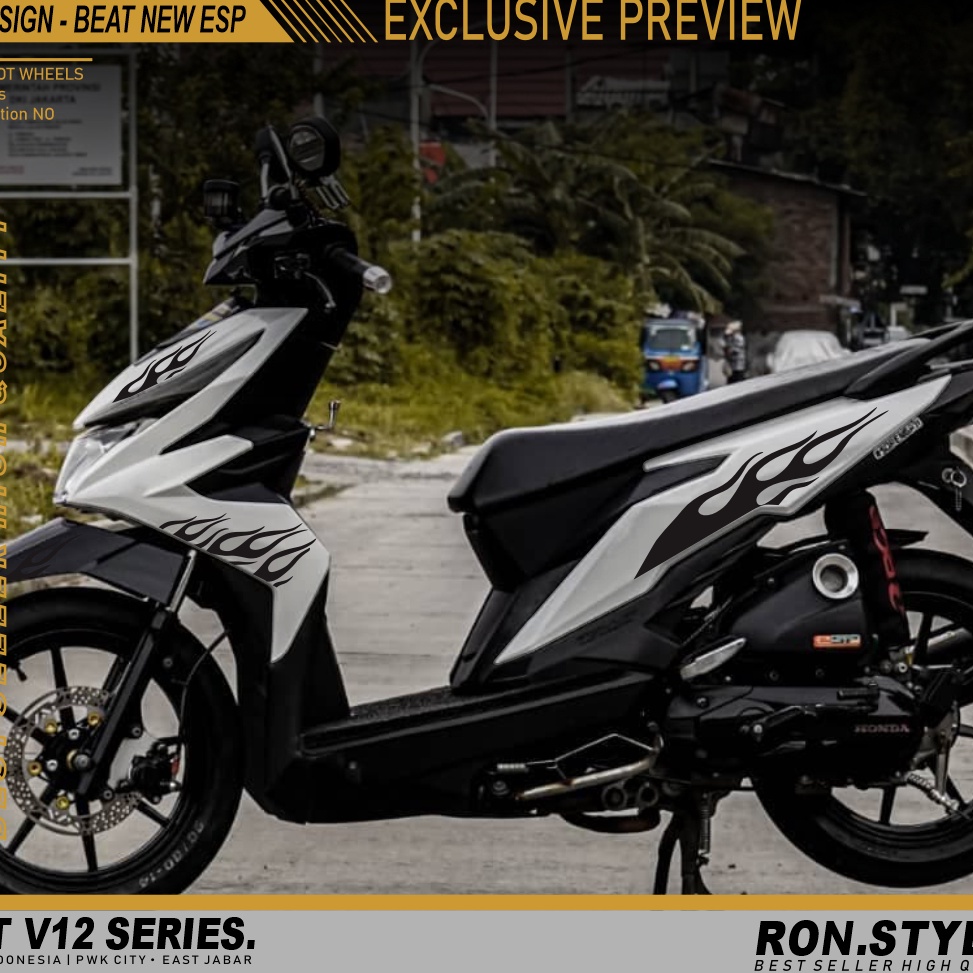 V12 CUTTING STICKER STRIPING VARIASI BEAT NEW ESP STRIPING BEAT NEW API STIKER BEAT NEW STRIPING BEA