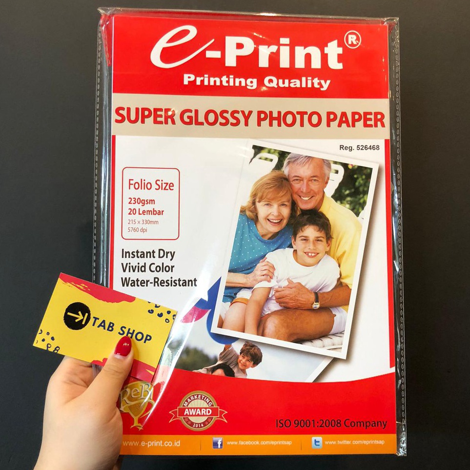 

Promo Meriah TAB SHOP EPRINT SUPER GLOSSY F4 23 GSM 2 SHEET EPRINT KERTAS FOTO SUPER GLOSSY 23 GSM F4 2 LEMBAR