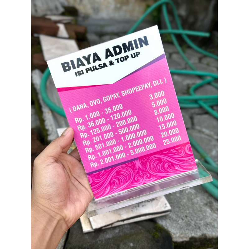 

BISA CUSTOM BIAYA ADMIN TARIF AGEN BANK AKRILIK MEJA TEBAL 15x20