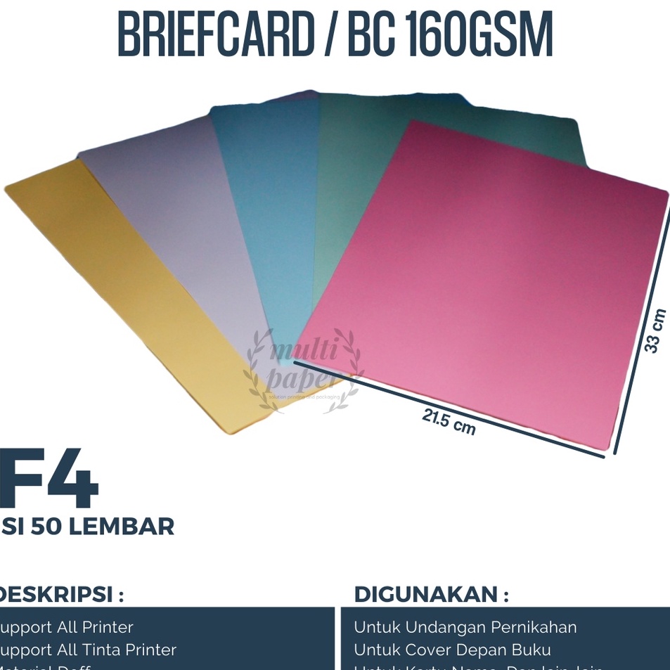 

Dijamin Sampai Kertas Brief Card F4 16 gsm isi 5 lembar Kertas BC F4