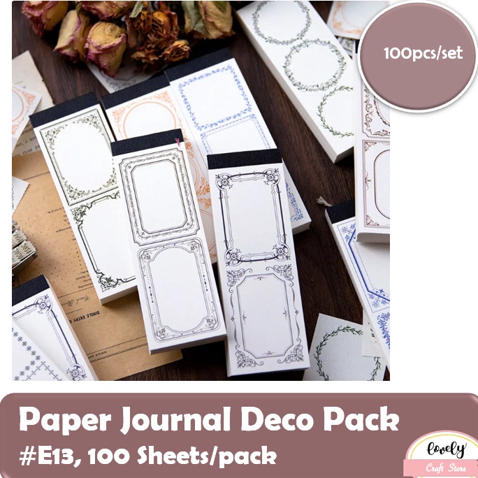

Serbu Baru LovelyCraftStore E13 1pcspack Paper Pack Deco Pack Journalling Kit DIY Bujo Art Deco Pack Sticker Scrapbooking Diary Kit