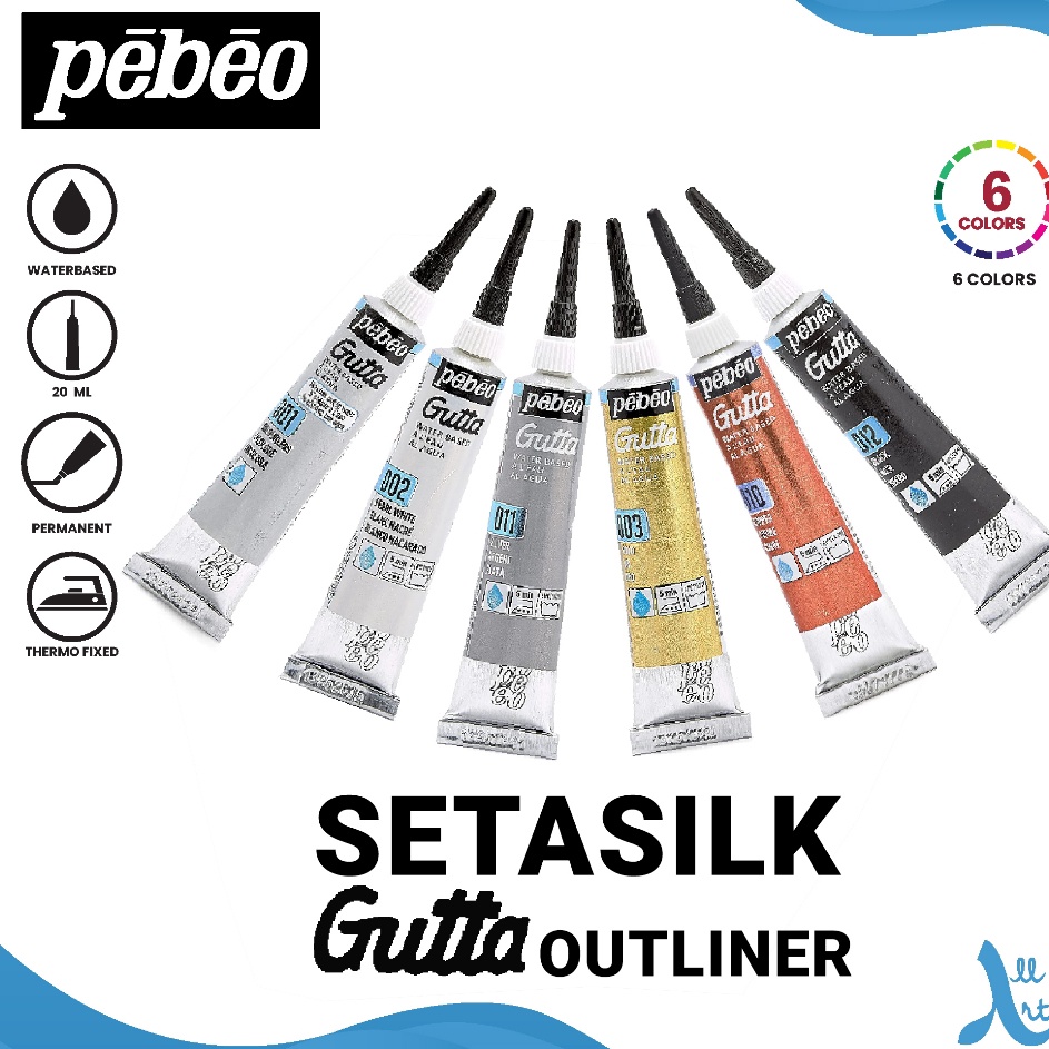 

Ready Bermutu Pebeo Setasilk Gutta Outliner Fabric Paint Color Cat Warna Kain DIY