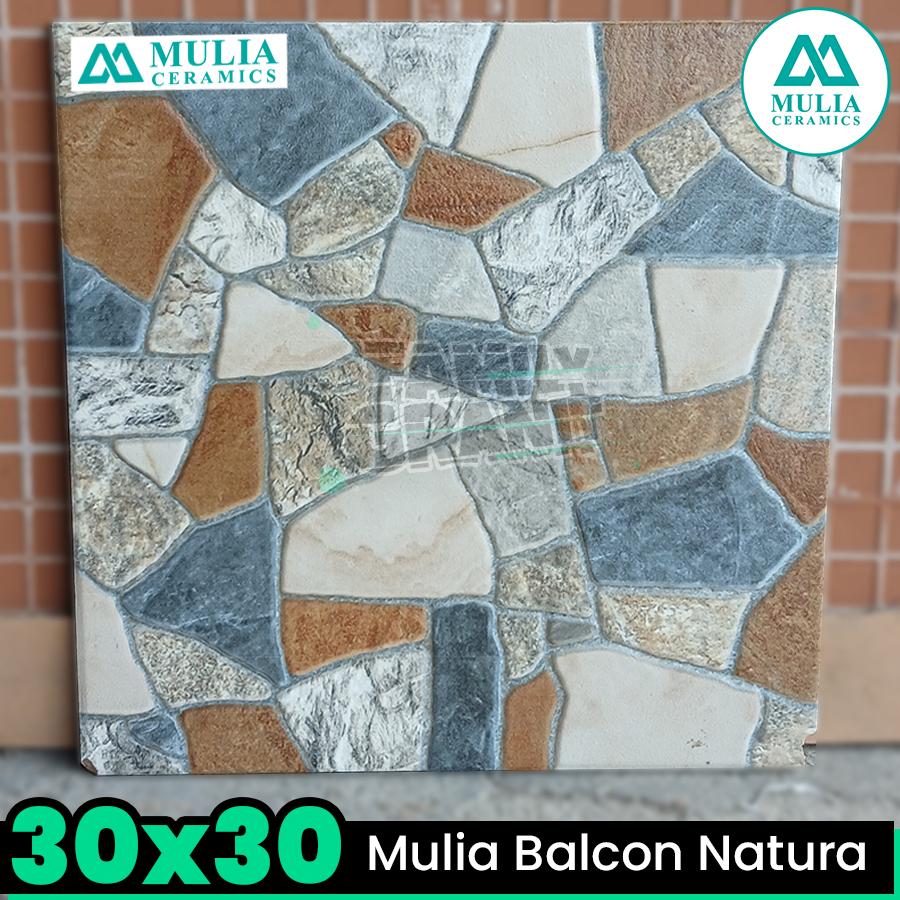 Keramik Kasar 30x30 Mulia Balcon Natura Motif Batu Alam Lantai Teras/Garasi/Carport