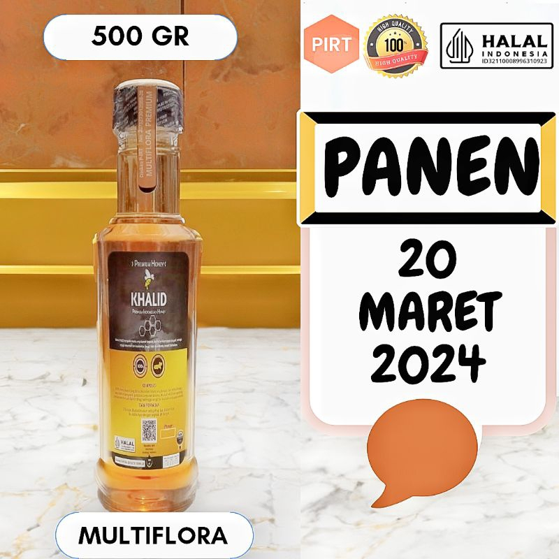 

(500 GR) Multiflora Premium Khalid Honey Madu Murni Asli 100%, Madu asli, Madu pilihan, Madu tawon, Madu Hutan