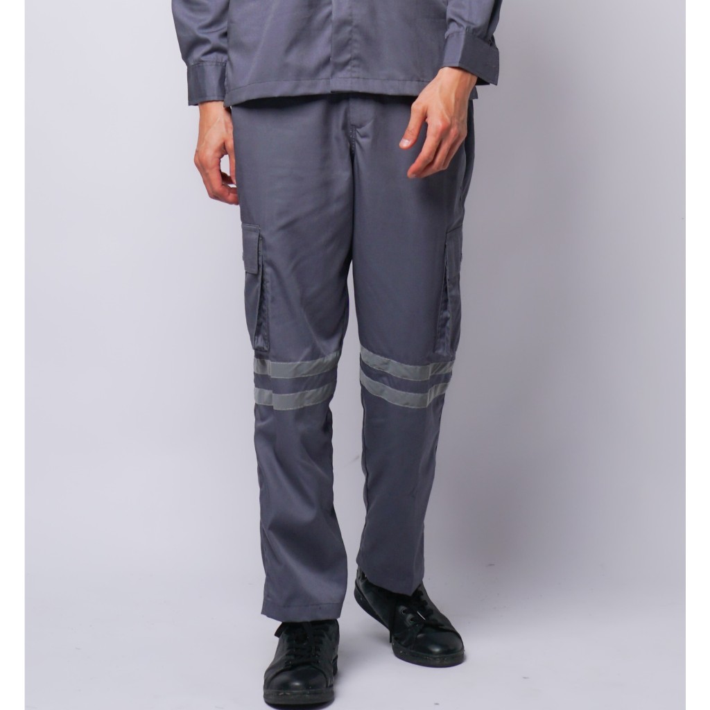 Celana Safety Wearpack Warna Abu-abu Seragam Kerja Pria Proyek