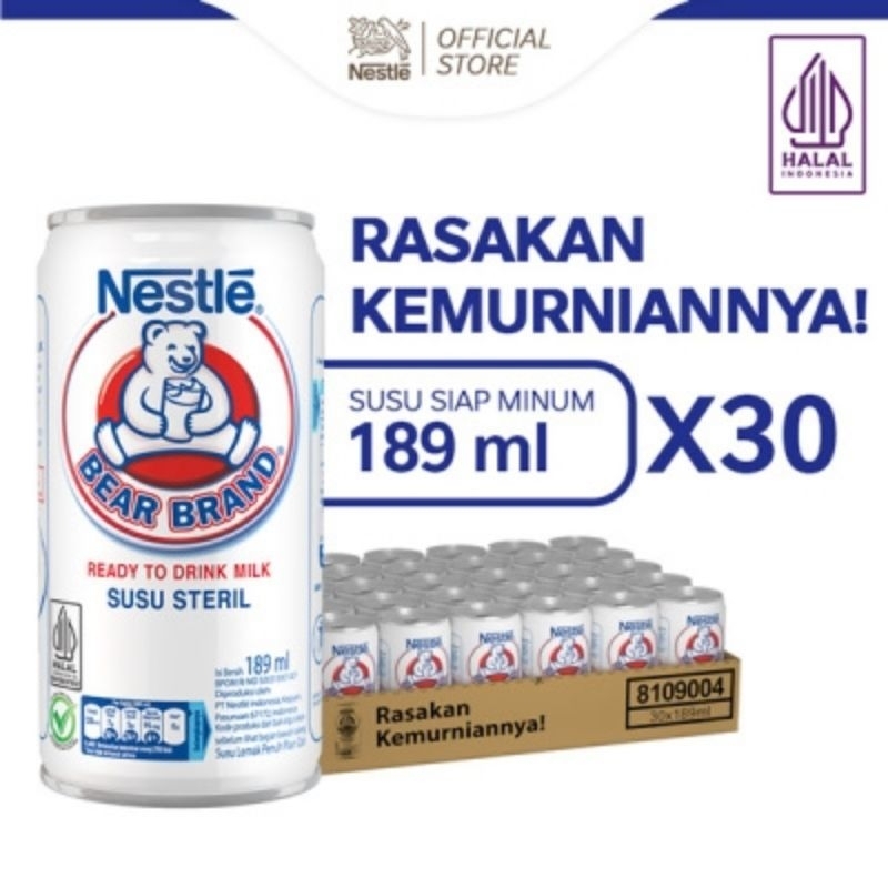 

NESTLE BEAR BRAND Susu Sapi Steril Siap Minum 189ml 30 pcs