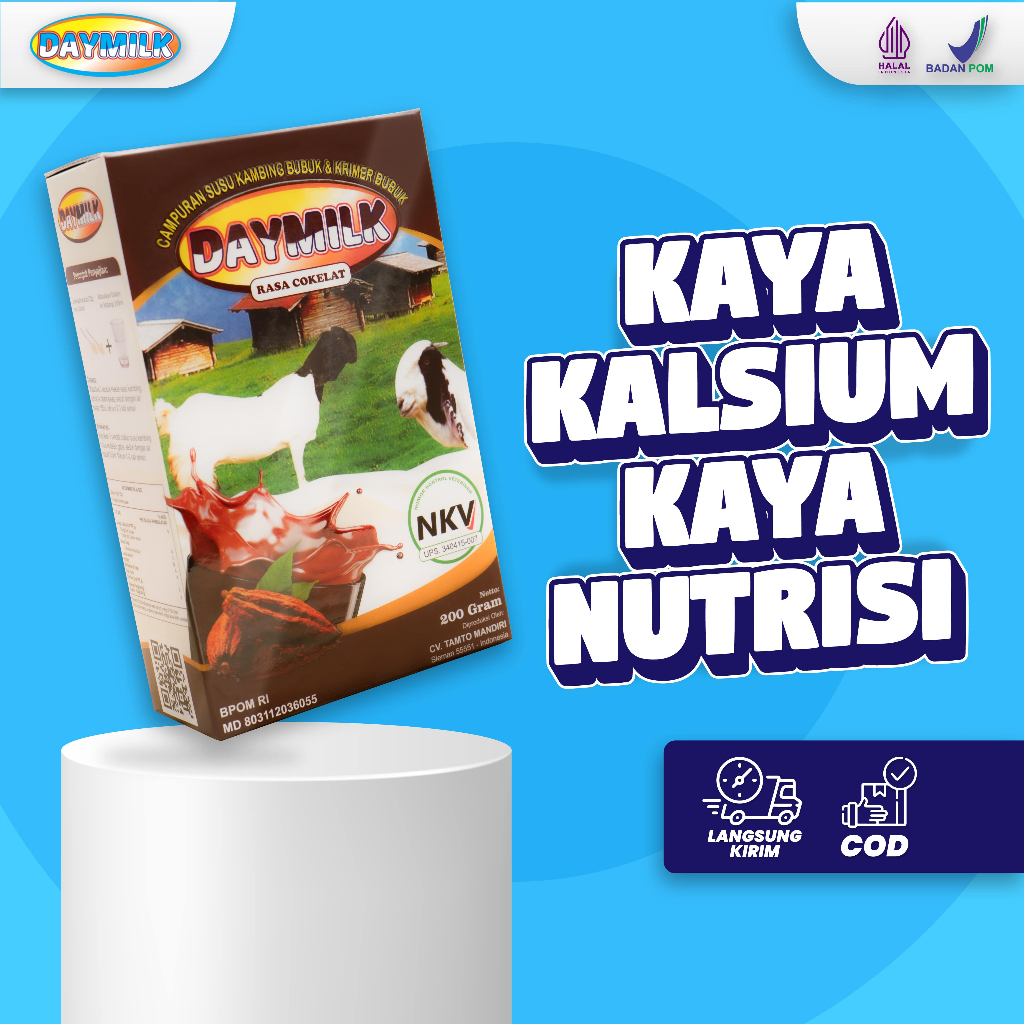 

Daymilk Rasa Coklat 200gr - Susu Kambing Etawa Rendah Gula Tinggi kalsium