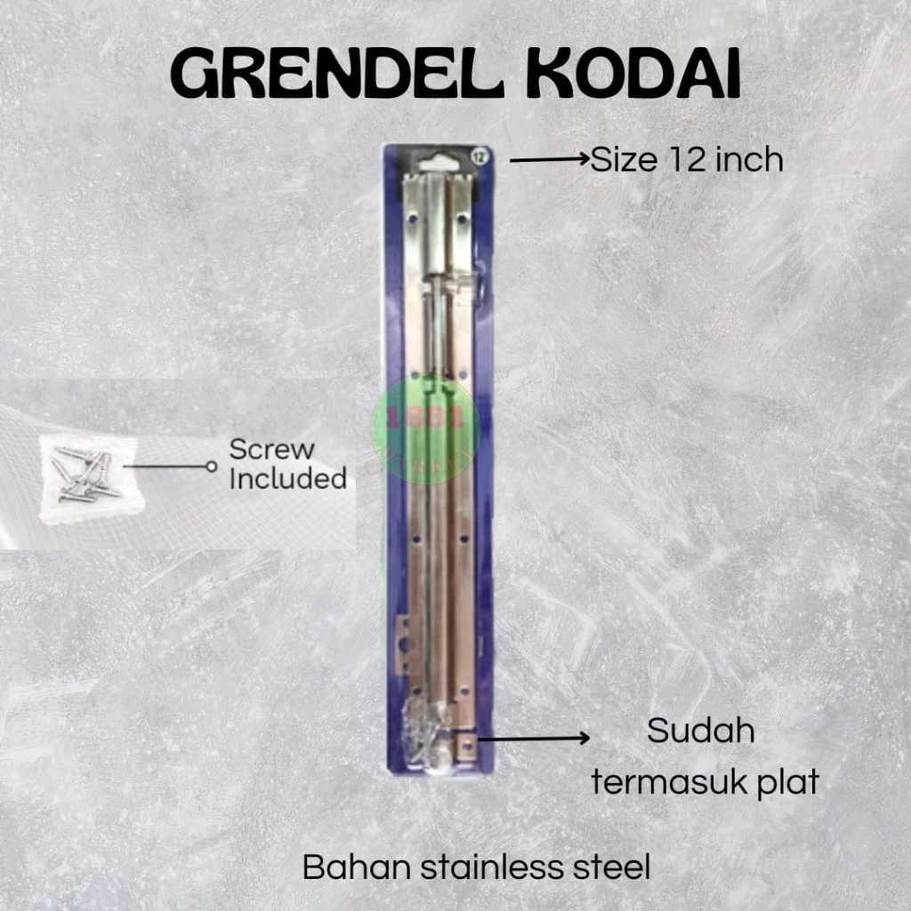 GRENDEL KODAI 12 INCH STAINLESS / GRENDEL JENDELA / GERENDEL PINTU
